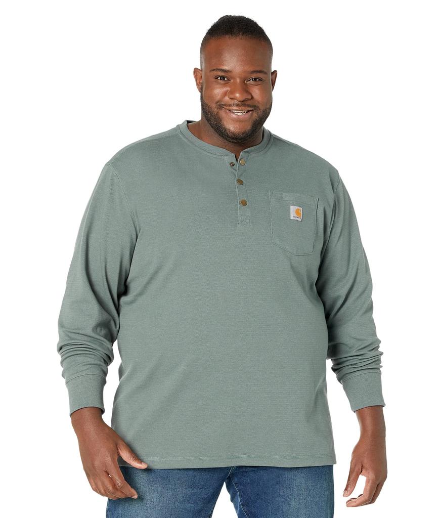 Big & Tall Relaxed Fit Heavyweight Long Sleeve Henley Pocket Thermal Shirt商品第1张图片规格展示