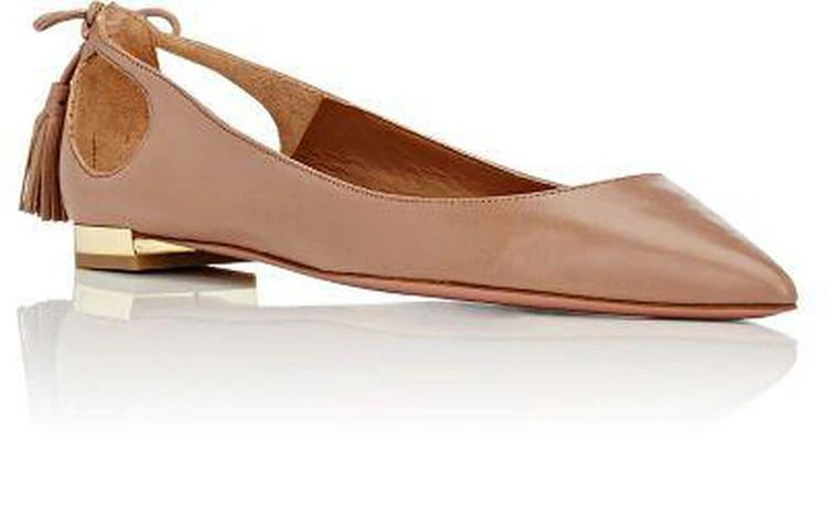 商品Aquazzura|Forever Marilyn Leather Flats,价格¥3117,第2张图片详细描述