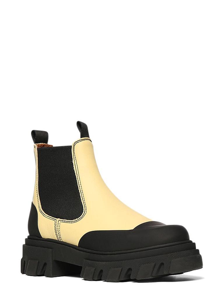 商品Ganni|50mm Cleated Low Leather Chelsea Boots,价格¥3515,第4张图片详细描述