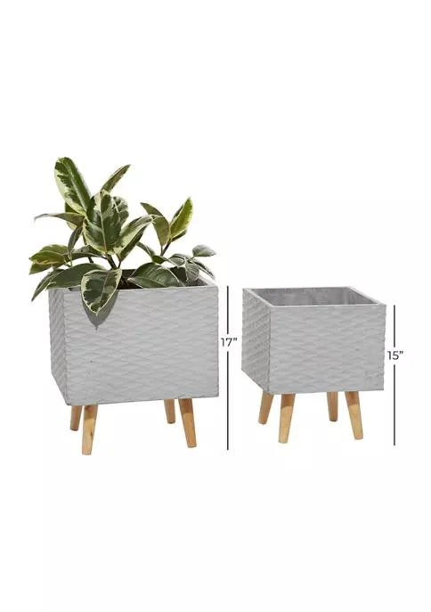 商品Monroe Lane|Lane Contemporary Ceramic Planter   Set Of 2,价格¥1616,第3张图片详细描述