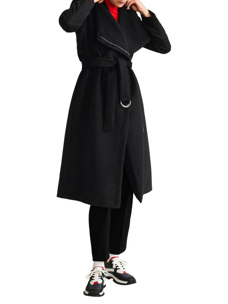 商品Mango|Unstructured Belted Wool-Blend Coat,价格¥1505,第1张图片