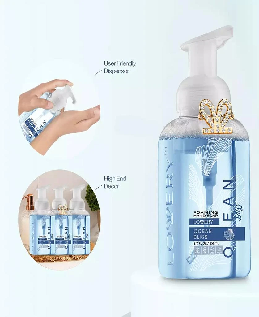 商品Lovery|Hand Foaming Soap in Ocean Bliss, Moisturizing Hand Soap with Flawless Crystal Heart Bracelet - Hand Wash Set, 4 Piece,价格¥205,第3张图片详细描述