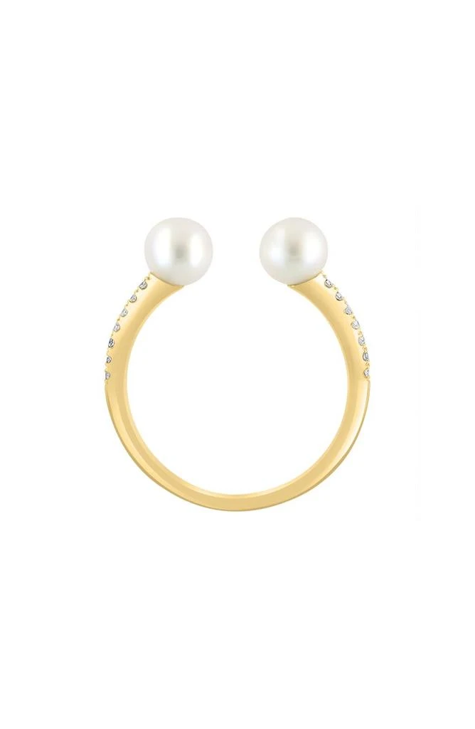 商品Effy|14K Yellow Gold Freshwater Pearl & Diamond Ring,价格¥2398,第2张图片详细描述