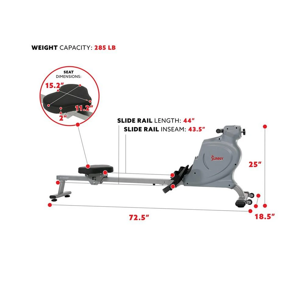商品Sunny Health & Fitness|Space Efficient Convenient Magnetic Rowing Machine, Sf-Rw5987,价格¥3862,第5张图片详细描述