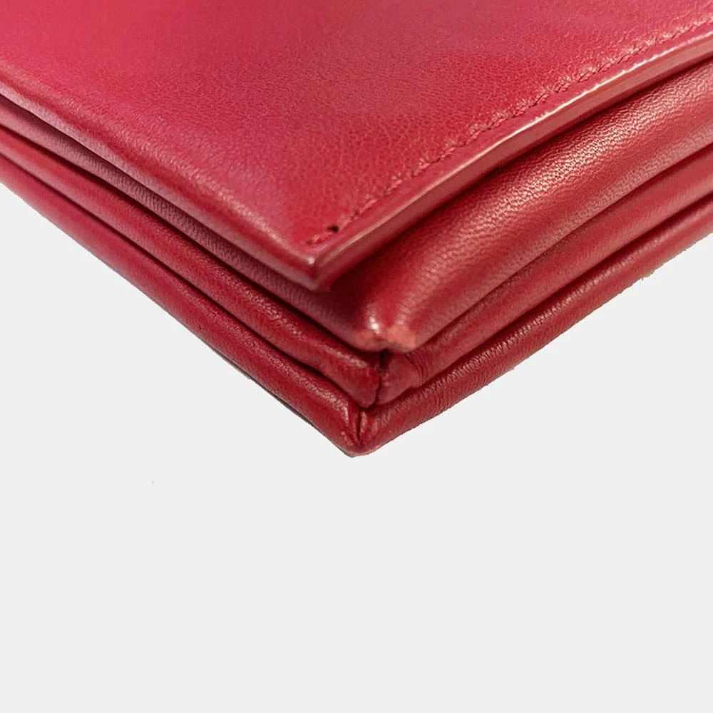 Céline Red Leather Soft Trio Rolled Clutch 商品