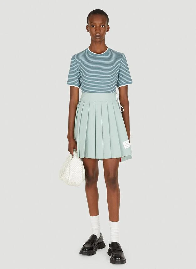 商品Thom Browne|Dropped Hem Pleated Mini Skirt in Green,价格¥4360,第2张图片详细描述