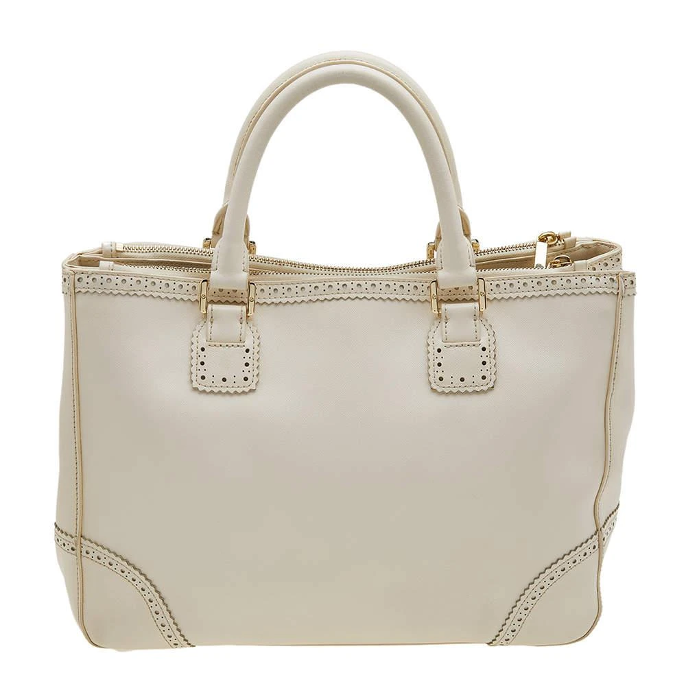 商品[二手商品] Tory Burch|Tory Burch Off White Leather Large Robinson Double Zip Tote,价格¥1363,第4张图片详细描述