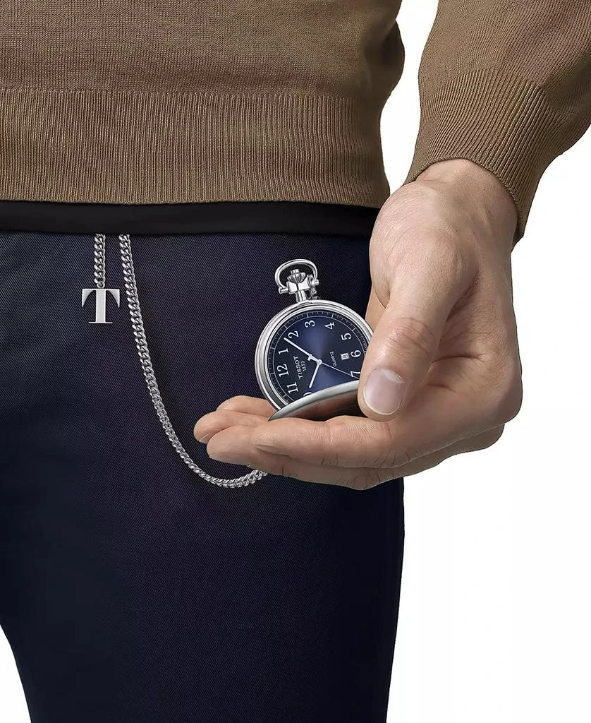 商品Tissot|Unisex Swiss Savonnette Stainless Steel Pocket Watch 49mm,价格¥2799,第5张图片详细描述