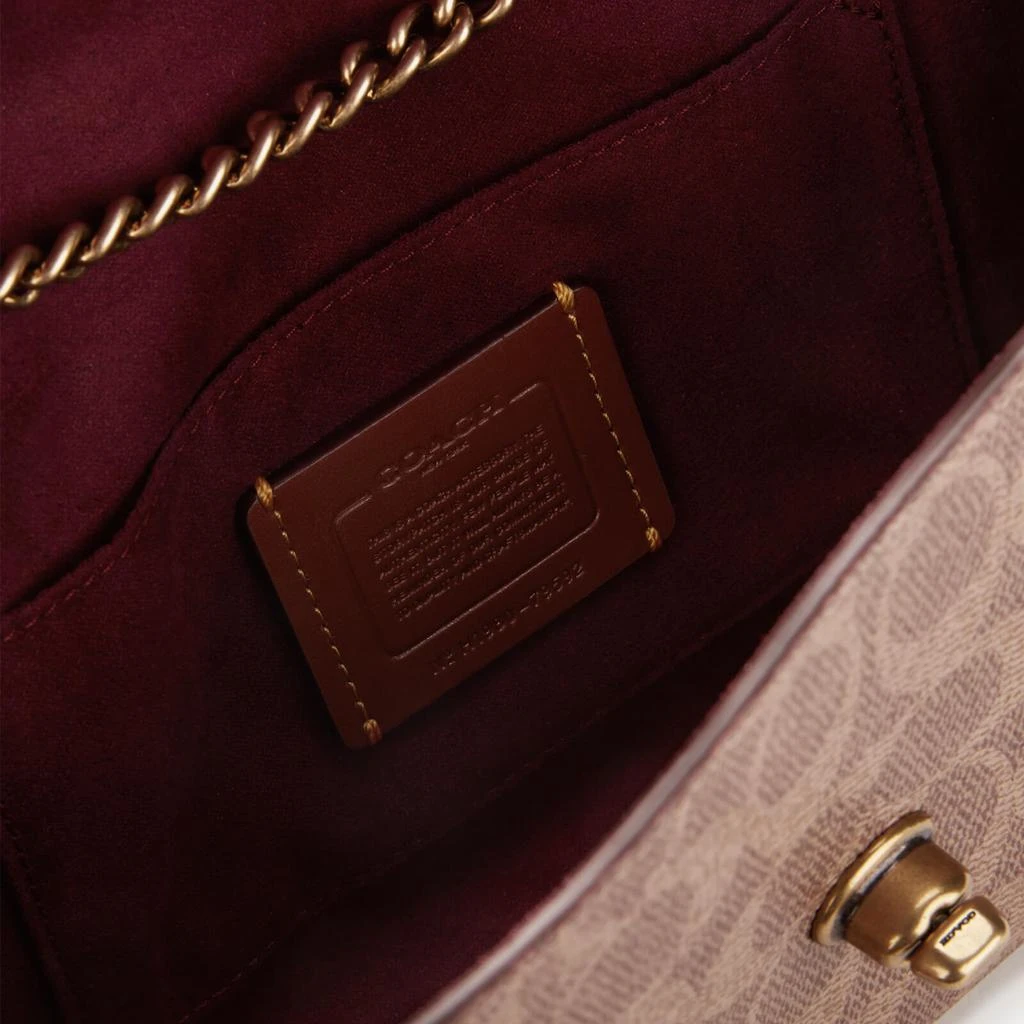 商品Coach|Coach Women's Coated Canvas Signature Cam Chain Crossbody Clutch - Tan Deep Red,价格¥2012,第5张图片详细描述