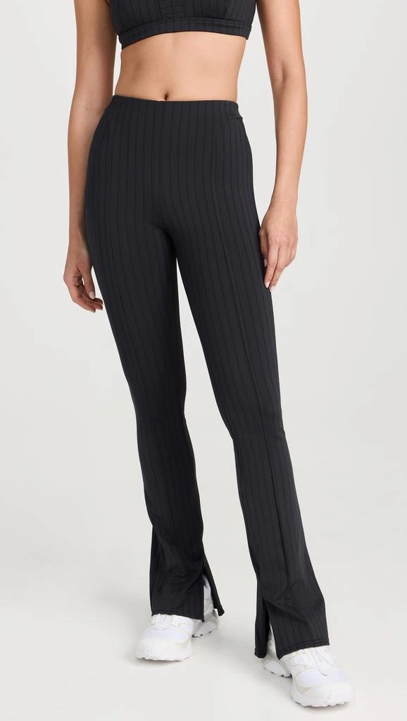 High Waist Pinstripe Zip It Flare Leggings 商品