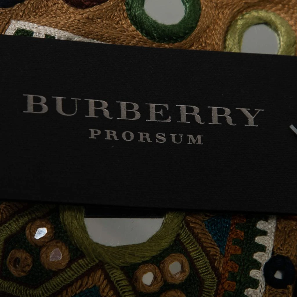 Burberry Prorsum Russet Brown Mirror Embellished Fringed Suede Midi Dress S 商品