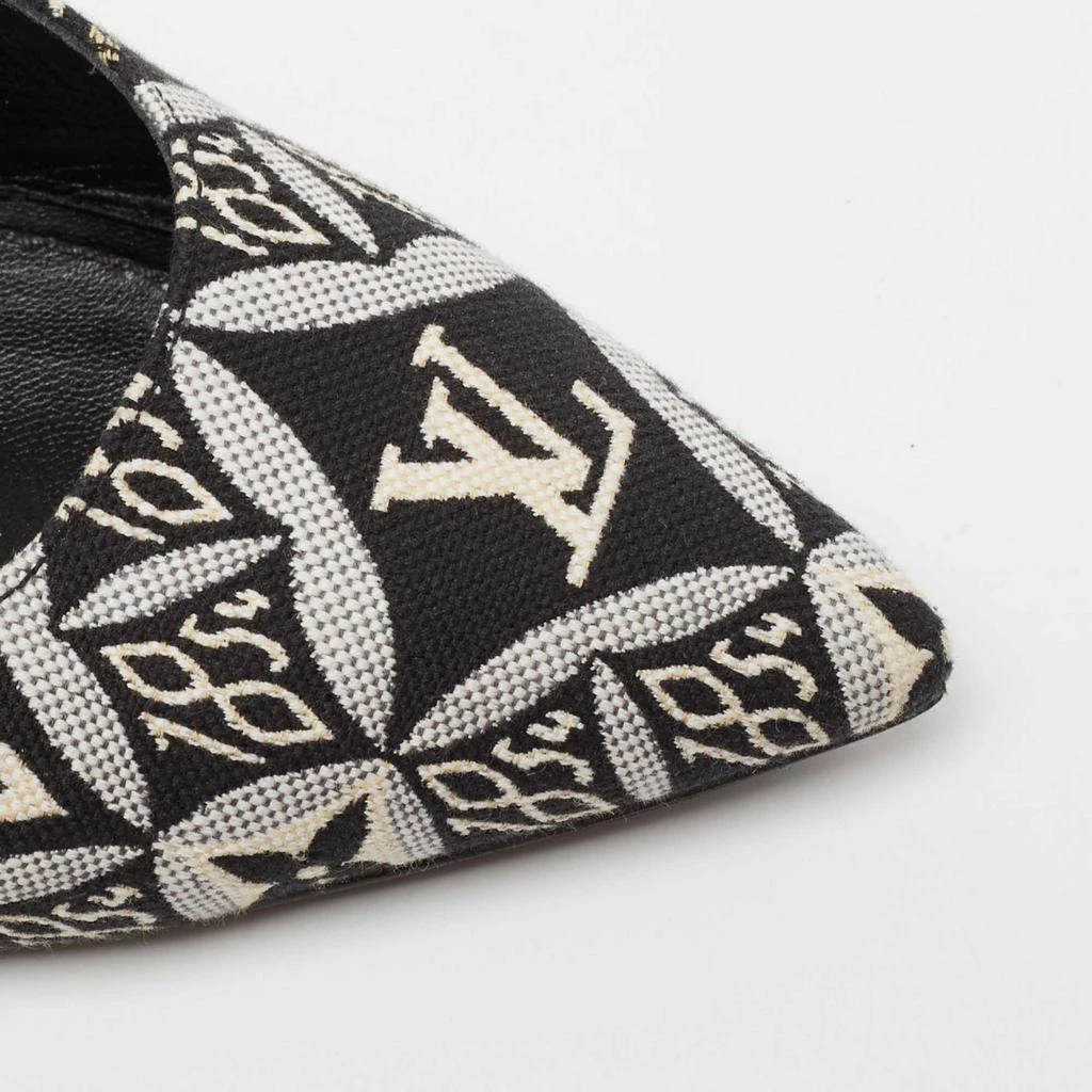 Louis Vuitton Black/White Canvas And Patent Leather Cherie Slingback Pumps Size 36 商品
