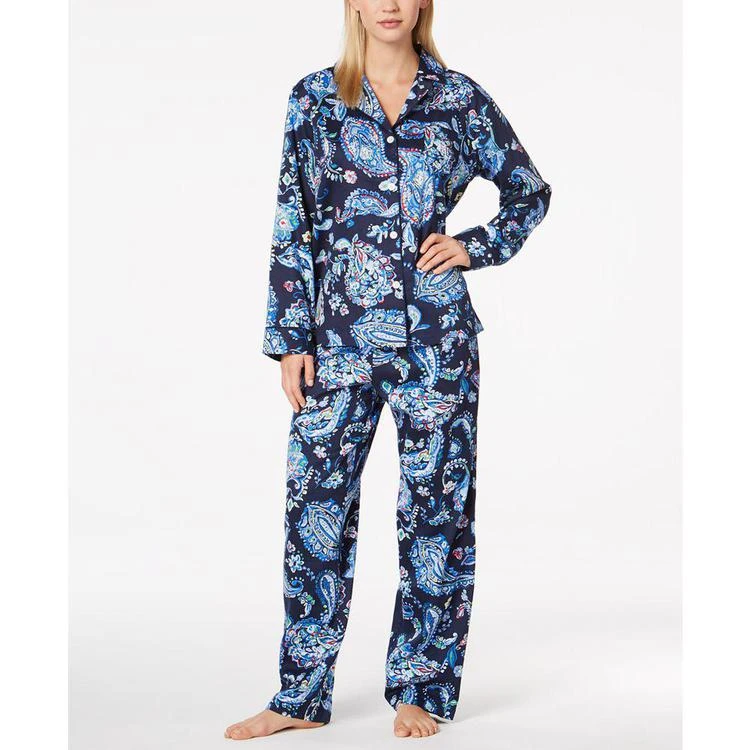 商品Ralph Lauren|Petite Classic Sateen Paisley-Print Pajama Set,价格¥378,第1张图片