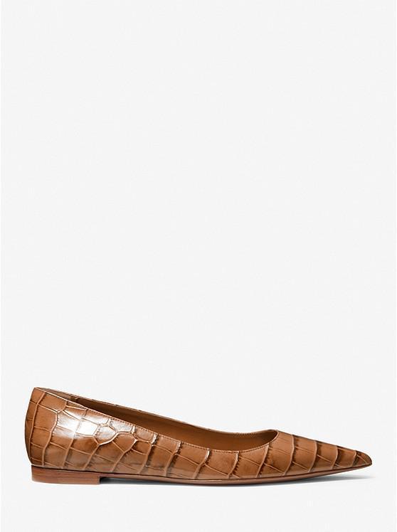 商品Michael Kors|Agnes Crocodile Embossed Leather Flat,价格¥1215-¥2025,第4张图片详细描述