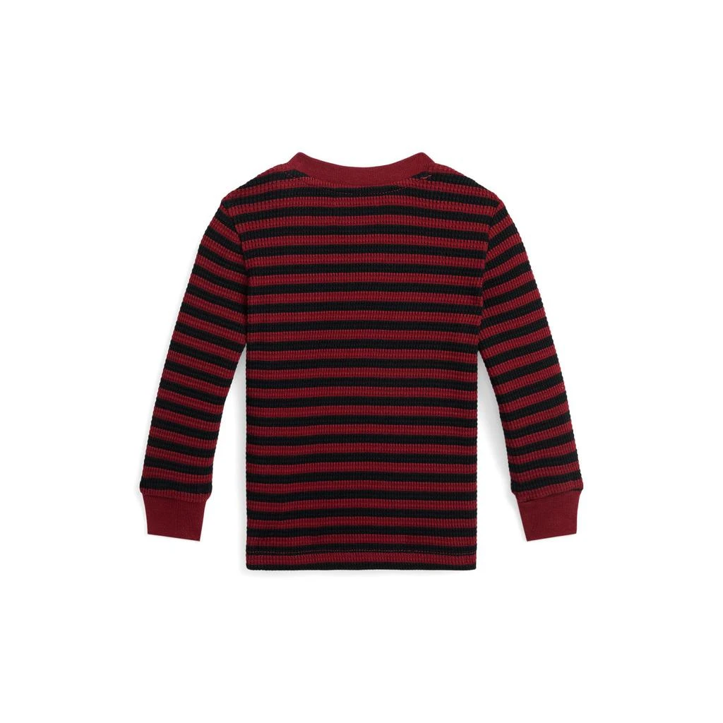 商品Ralph Lauren|Striped Waffle Cotton Long-Sleeve Tee (Infant),价格¥86,第2张图片详细描述