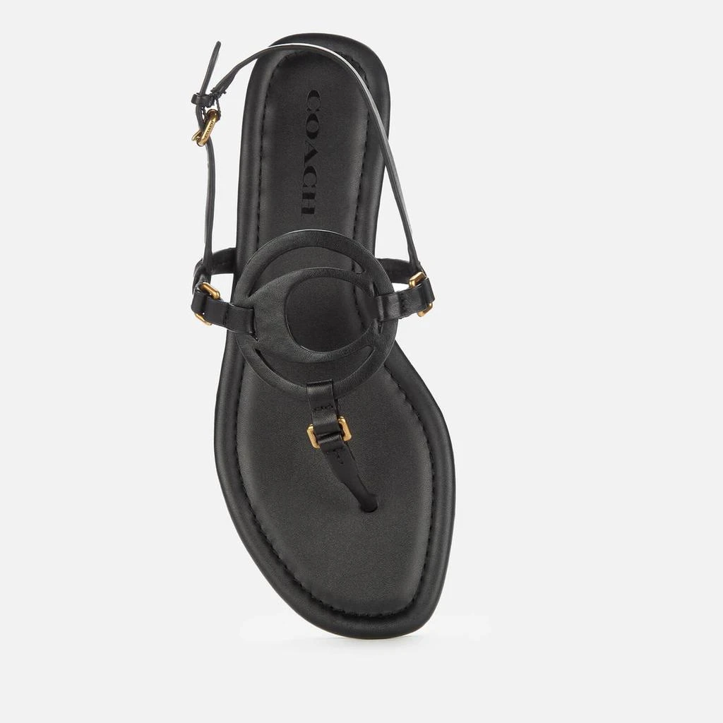 商品Coach|COACH WOMEN'S JERI LEATHER TOE POST SANDALS - BLACK,价格¥627,第3张图片详细描述