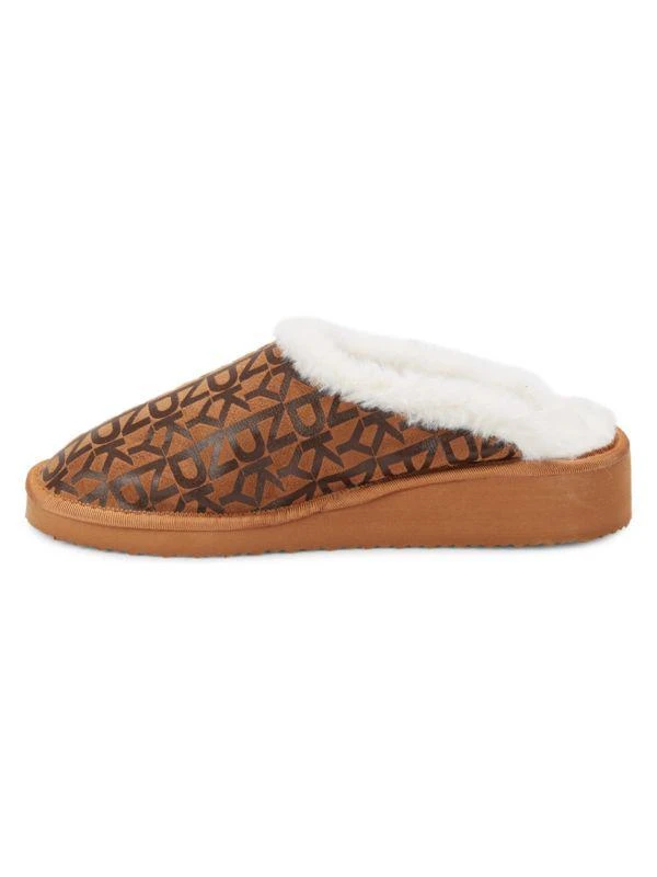 商品DKNY|Wagner Logo Faux Shearling Slippers,价格¥113,第4张图片详细描述