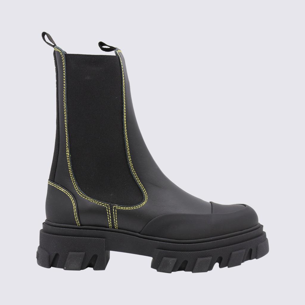 商品Ganni|GANNI BLACK LEATHER BOOTS,价格¥1921,第1张图片