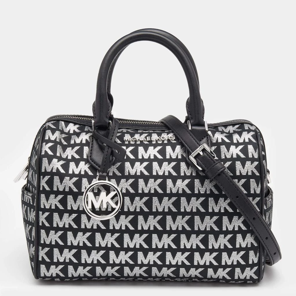 商品[二手商品] Michael Kors|Michael Kors Black Jacquard And Leather Bedford Boston Bag,价格¥1273,第1张图片