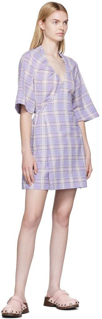 商品Ganni|紫色格纹连衣裙,价格¥1629,第6张图片详细描述