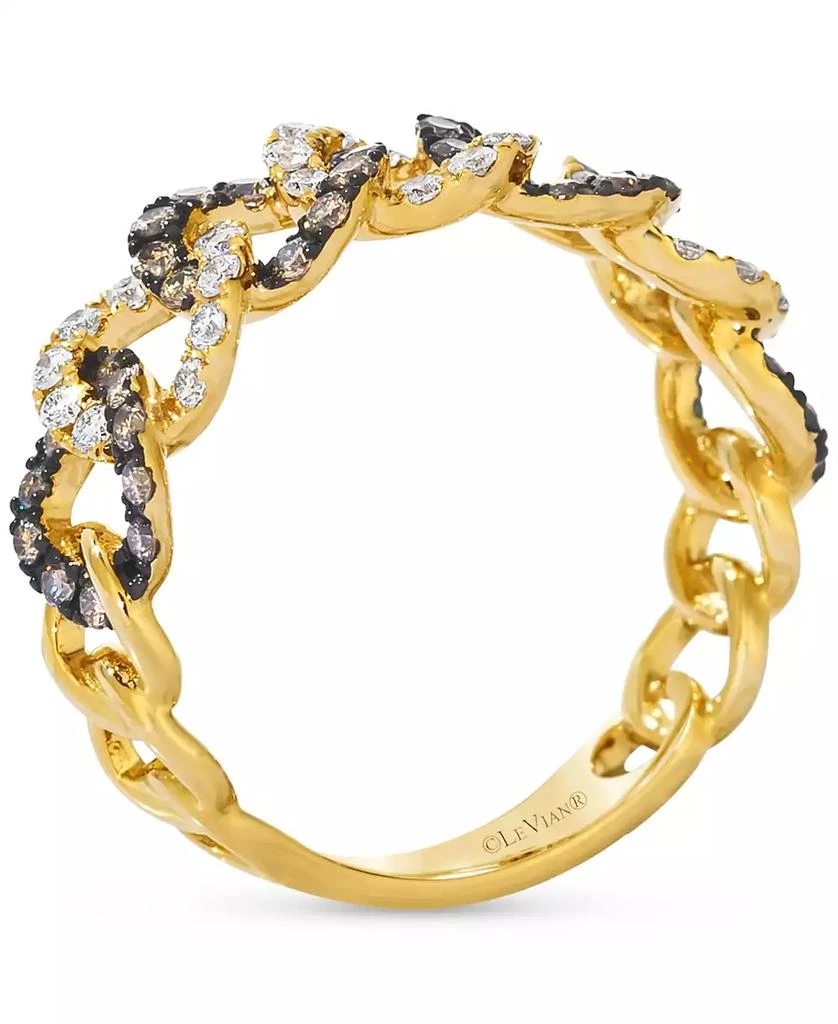 商品Le Vian|Chocolatier® Vanilla Diamond & Chocolate Diamond Chain Link Inspired Ring (3/4 ct. t.w.) in 14k Gold,价格¥9640,第2张图片详细描述