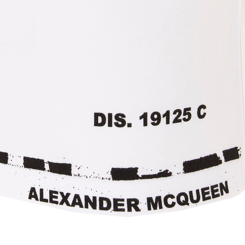 Alexander McQueen 亚历山大·麦昆 男士白色印花短袖T恤 622104-QPZ57-0900商品第3张图片规格展示