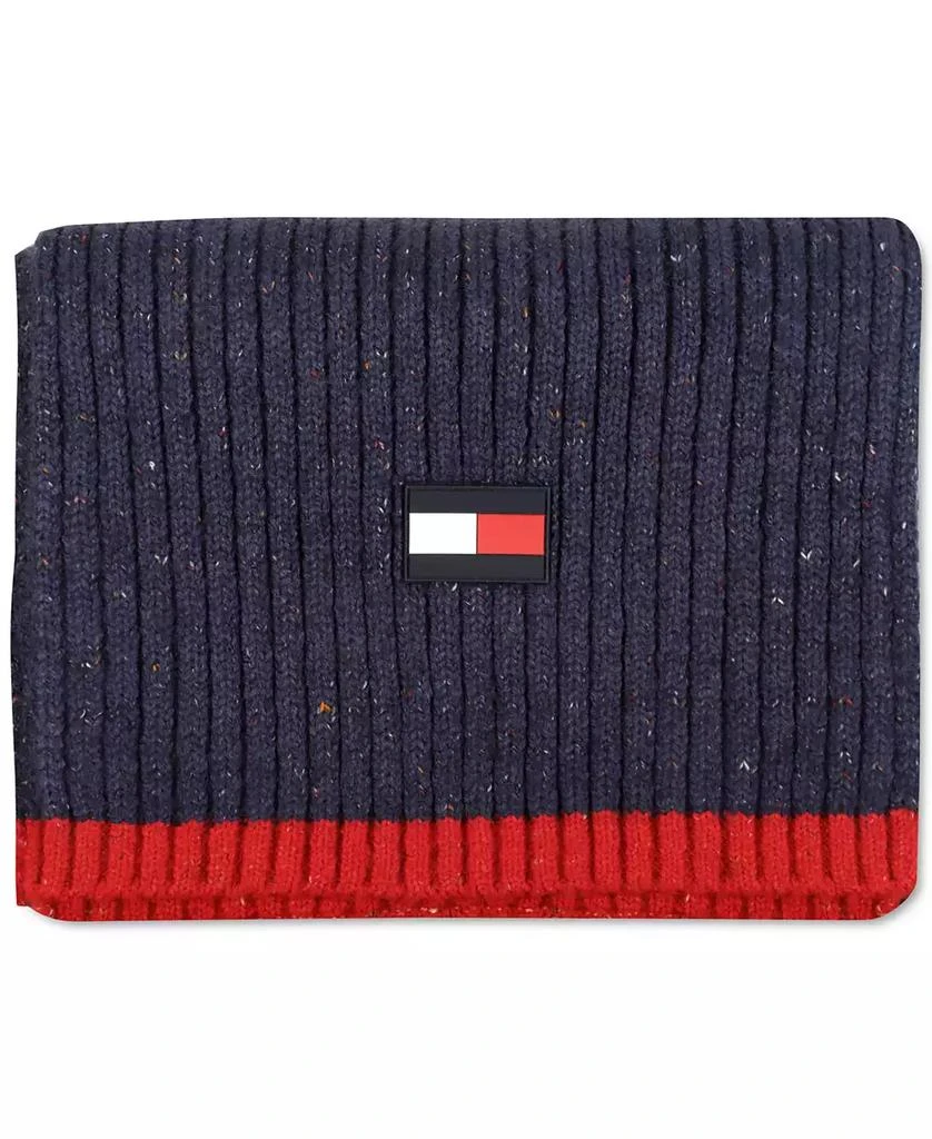 商品Tommy Hilfiger|Men's Rubber Flag Patch Tipped Rib Scarf,价格¥202,第4张图片详细描述