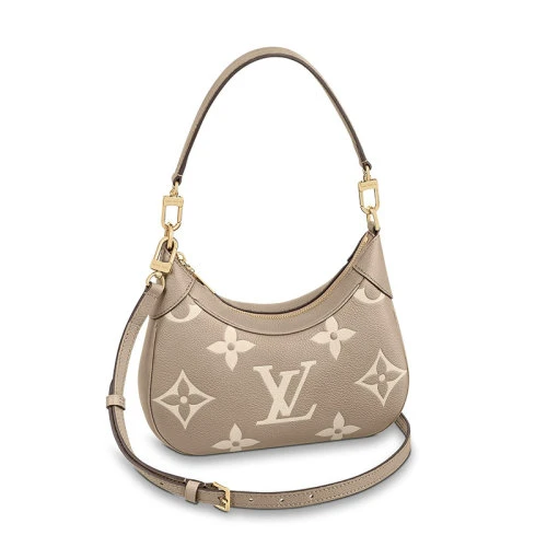 商品Louis Vuitton|【预售十天】Louis Vuitton/路易威登 BAGATELLE系列 女士鸽子灰米色老花皮革金扣配可拆卸肩带单肩斜跨手提法棍包M46112,价格¥18091,第1张图片