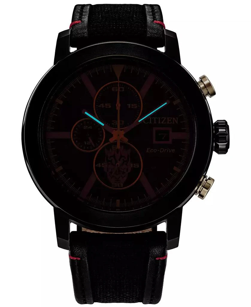 商品Citizen|Eco-Drive Men's Chronograph Star Wars Darth Maul Mastermind Black Nylon & Leather Strap Watch 44mm,价格¥3247,第4张图片详细描述