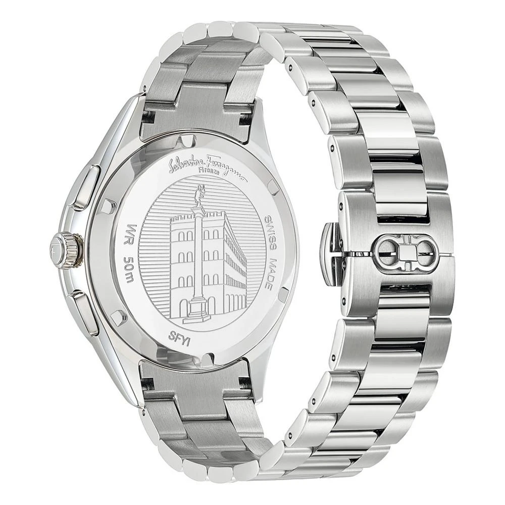 商品Salvatore Ferragamo|Ferragamo Men's Swiss Chronograph Racing Stainless Steel Bracelet Watch 42mm,价格¥9587,第3张图片详细描述