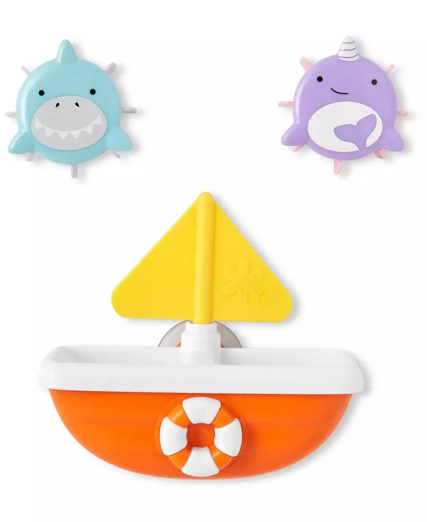 商品Skip Hop|Zoo Tip and Spin Boat, Shark, Narwhal, 3 Piece Set,价格¥69,第1张图片