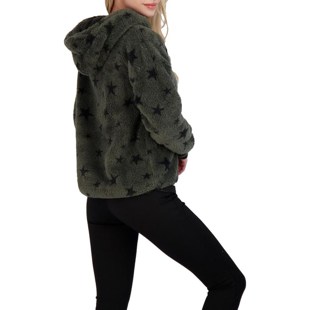 PJ Salvage Women's Plush Printed Faux Fur 1/4 Zip Pullover Hoodie商品第9张图片规格展示