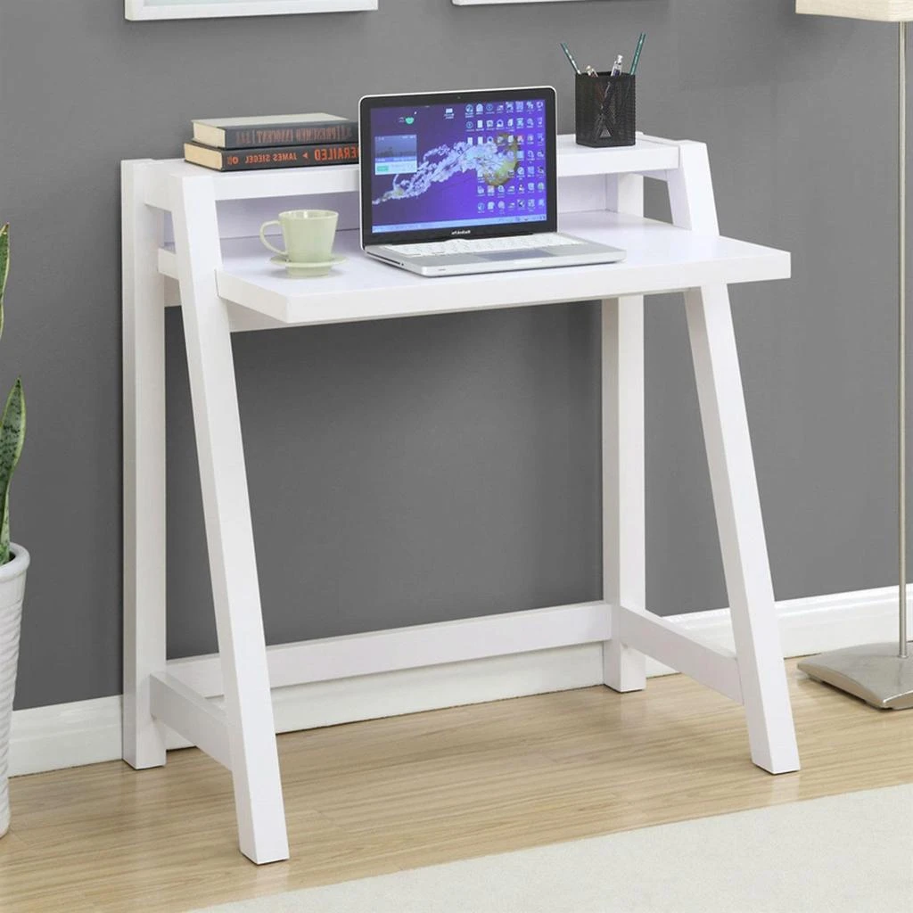 商品QuikFurn|White Modern Minimalist Compact Laptop Computer Desk,价格¥2443,第1张图片