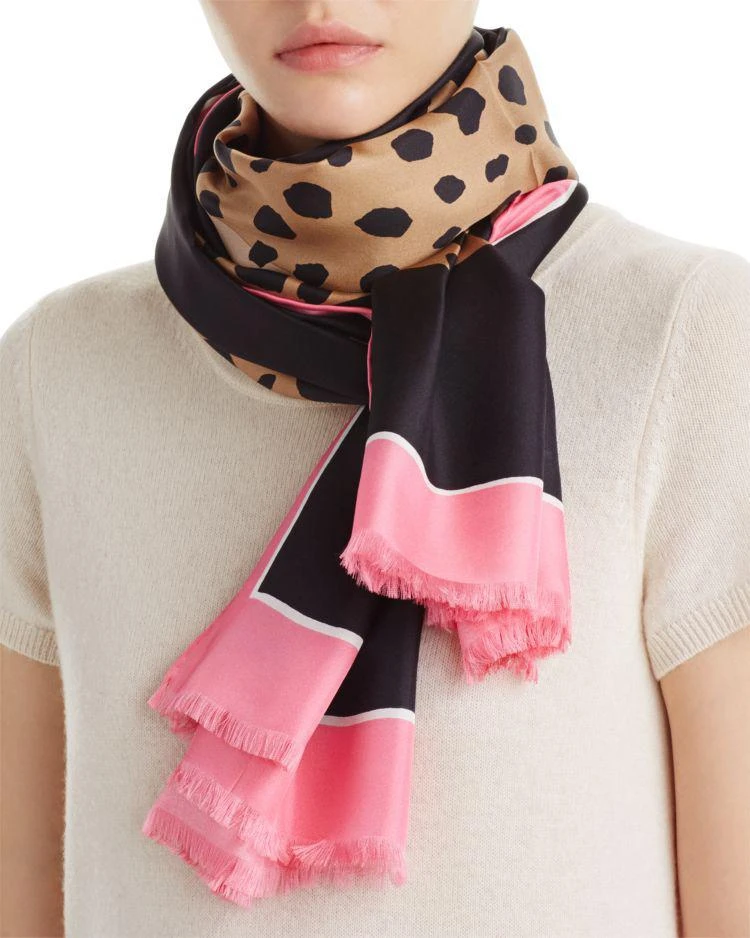 商品Kate Spade|Cheetah Silk Oblong Scarf,价格¥671,第1张图片