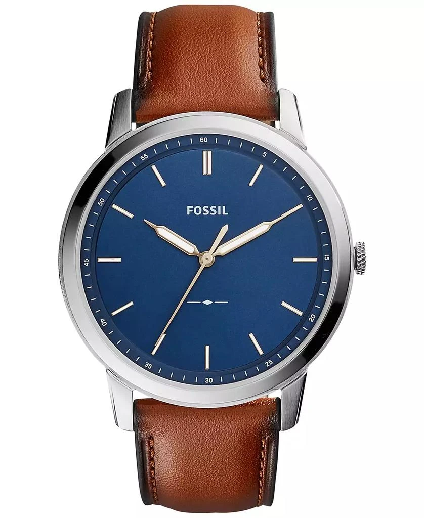 商品Fossil|Men's The Minimalist Brown Leather Strap Watch,价格¥973,第1张图片