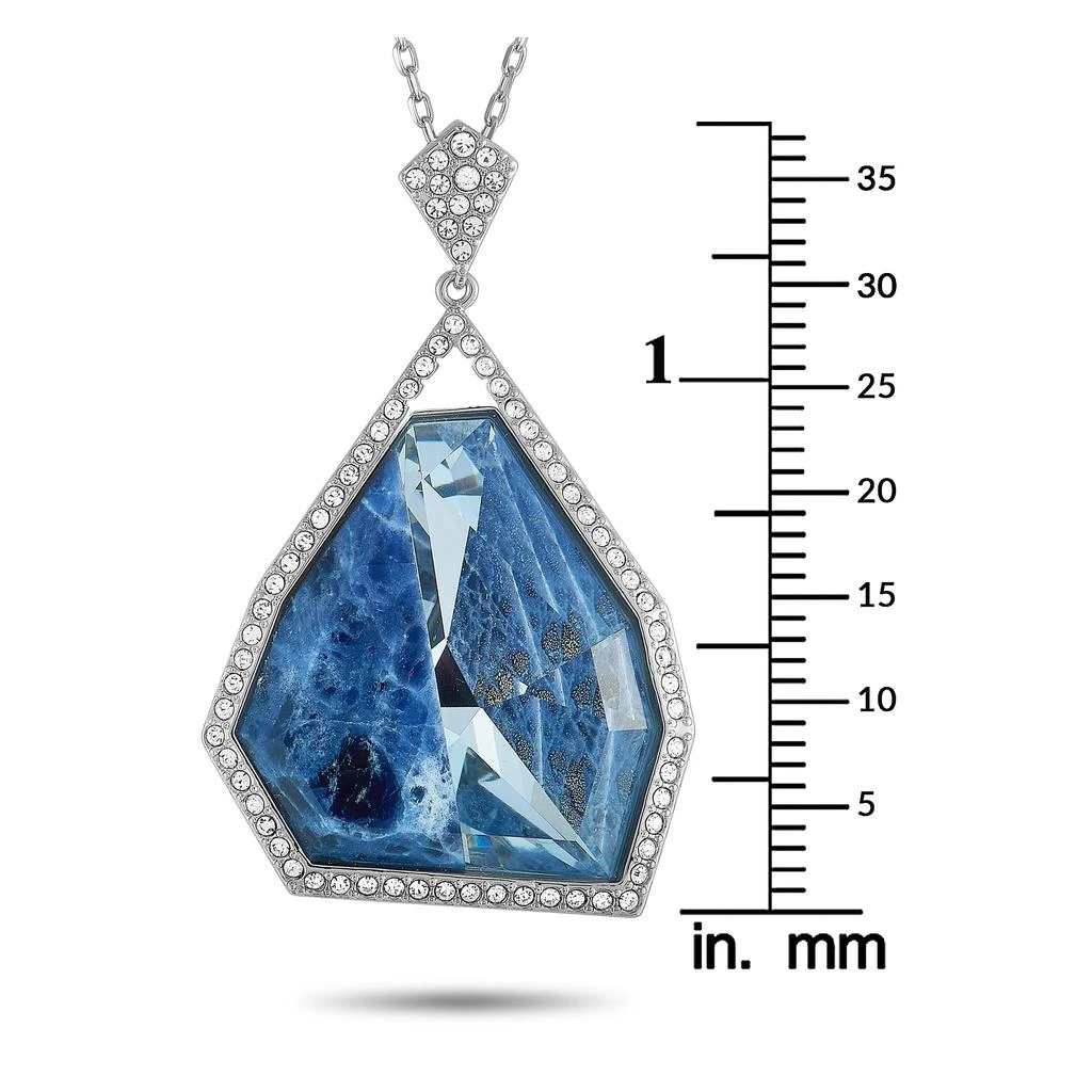 商品Swarovski|Rhodium-Plated Stainless Steel Blue and Clear Crystals Pendant Necklace,价格¥671,第4张图片详细描述