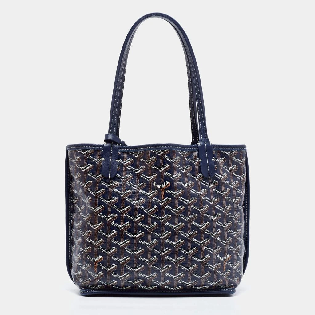 商品[二手商品] Goyard|Goyard Navy Blue Goyardine Coated Canvas and Leather Mini Anjou Tote,价格¥15897,第1张图片