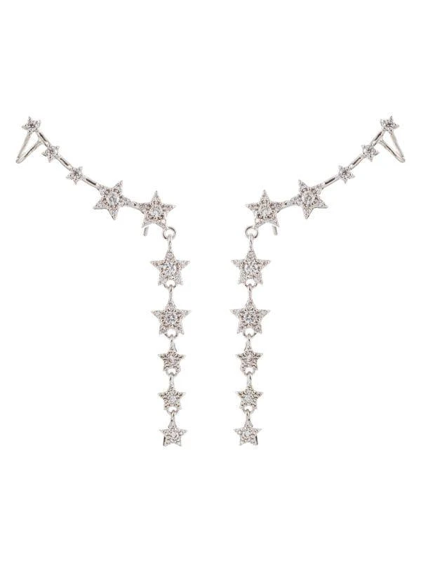 商品Eye Candy LA|Luxe Silvertone & Crystal Drop Earrings,价格¥166,第1张图片