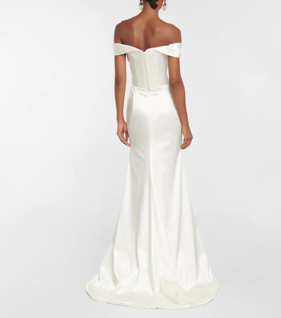 新娘造型 — Cora Cocotte垂褶缎布长礼服商品第3张图片规格展示