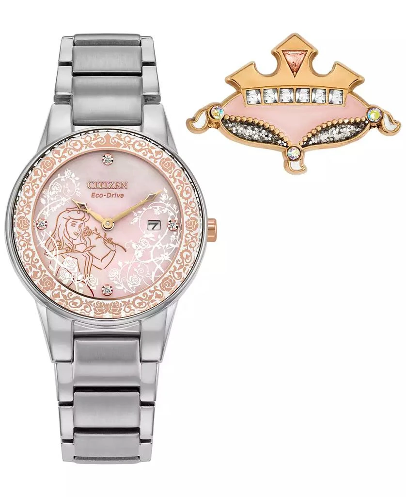 商品Citizen|Eco-Drive Women's Disney Princess Sleeping Beauty Aurora Enchanted Stainless Steel Bracelet Watch 30mm Boxed Set,价格¥2718,第1张图片