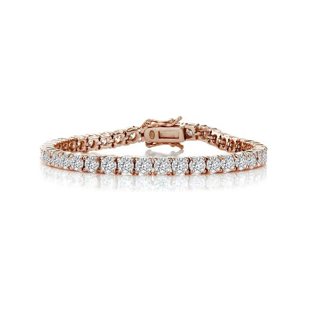 商品Rachel Glauber|Ra White Gold Plated Cubic Zirconia 4mm Tennis Bracelet,价格¥215,第4张图片详细描述