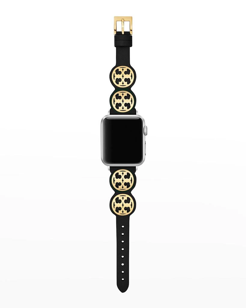 商品Tory Burch|Miller Leather Apple Watch Band in Black, 38-40mm,价格¥1043,第2张图片详细描述