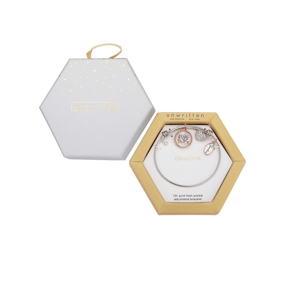 商品Unwritten|14K Gold Flash-Plated Mother of Pearl Inlay "Grandma" Charms, Stainless Steel Bangle,价格¥133,第5张图片详细描述