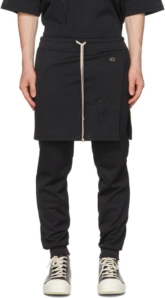 商品Rick Owens|Black Champion Edition Mesh Toga Lounge Pants,价格¥2086,第1张图片