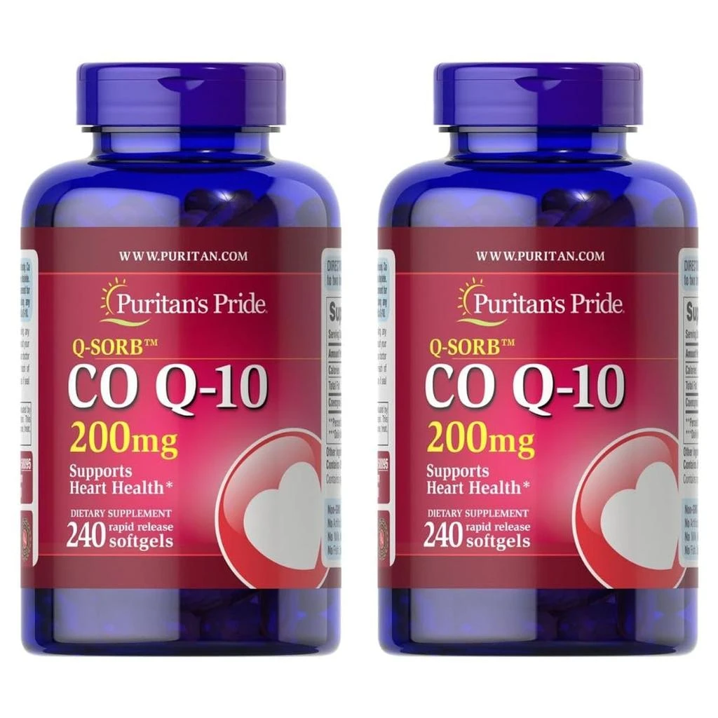 商品Puritan's Pride|Puritan's Pride QSORB CoQ10 200 mg, Supports Heart Health (2 Pack of 240 softgels) 240 Count(Packaging may vary),价格¥545,第1张图片