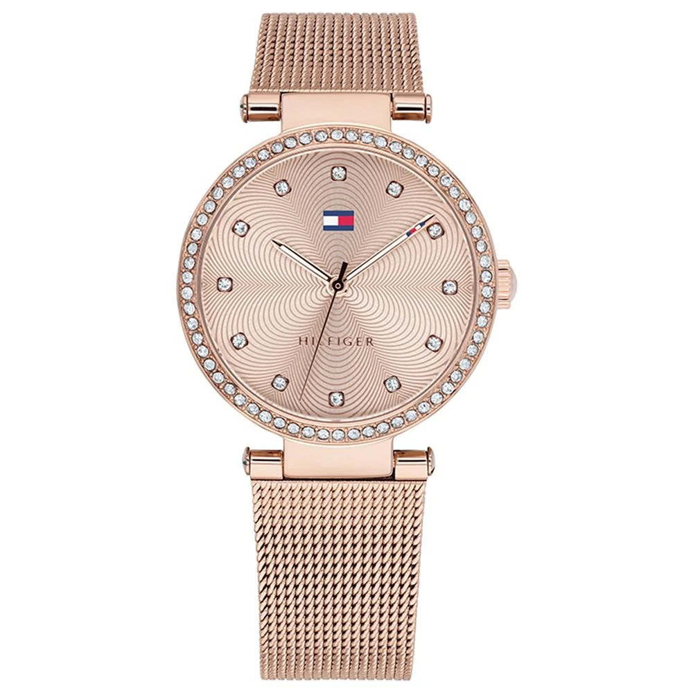 商品Tommy Hilfiger|Women's Rose Gold-Tone Stainless Steel Mesh Bracelet Watch 32mm,价格¥813,第1张图片