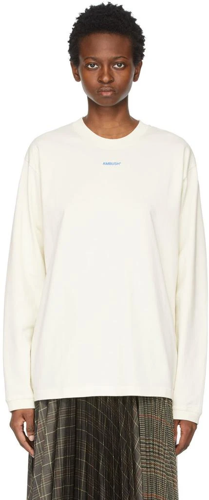 商品Ambush|SSENSE Exclusive Off-White XL Logo Long Sleeve T-Shirt,价格¥1103,第1张图片