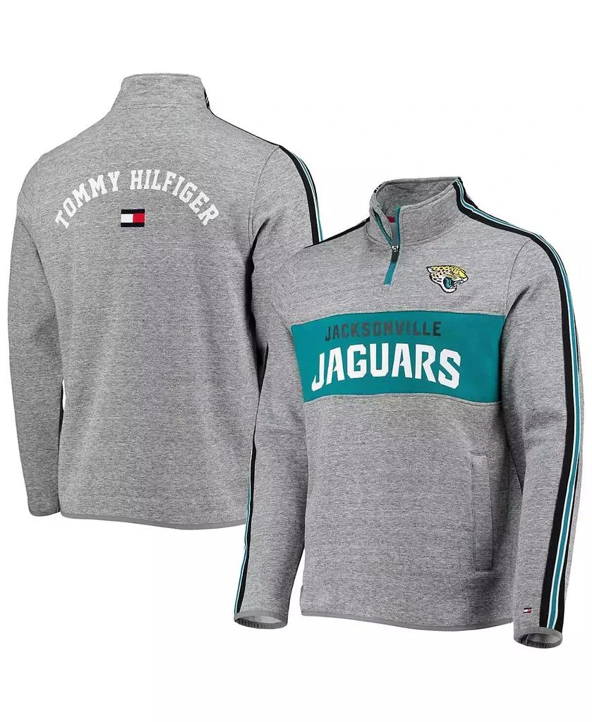 商品Tommy Hilfiger|Men's Heathered Gray Jacksonville Jaguars Mario Quarter-Zip Jacket,价格¥501,第2张图片详细描述