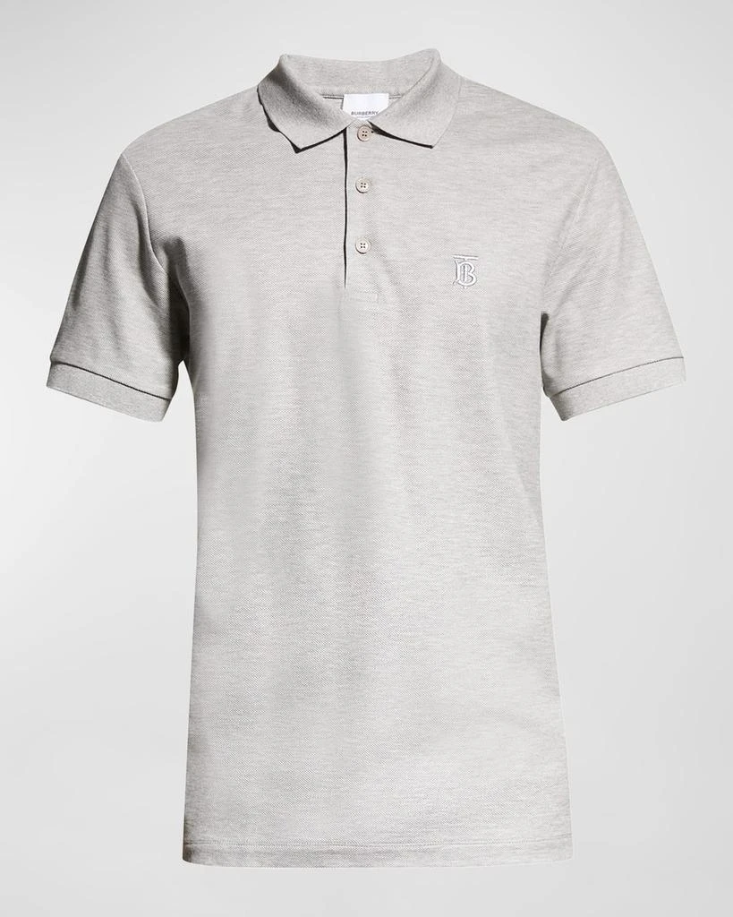 商品Burberry|Men's Eddie Pique Polo Shirt, Gray,价格¥2894,第1张图片