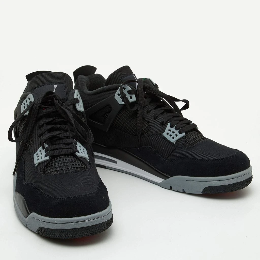 商品Jordan|Air Jordans Black Canvas and Suede Jordan 4 Retro Sneakers Size 50.5,价格¥3172,第4张图片详细描述